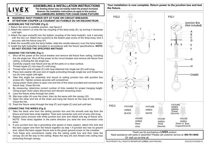 Livex ثريا لايفكس لايتنج 5006-01 ويليامزبيرغ 6 ضوء نحاسي عتيق - Image 3